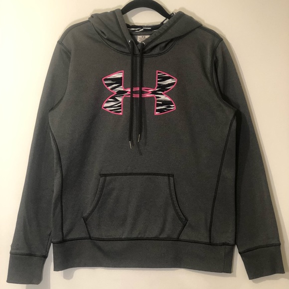 Under Armour Gray and Zebra Pullover Hoodie - Picture 1 of 3